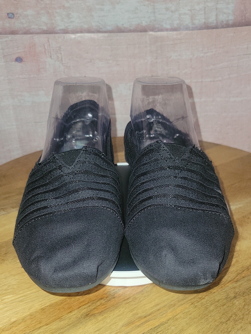 Sketchers BOBS Black Mesh Slip On Shoes - Picture 3 of 9